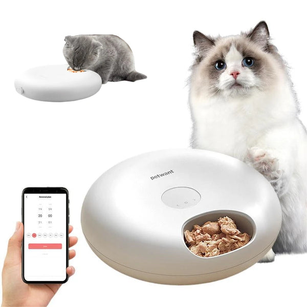 Smart Automatic Pet Feeder 6 Meals Timed dog cat Food Dispenser