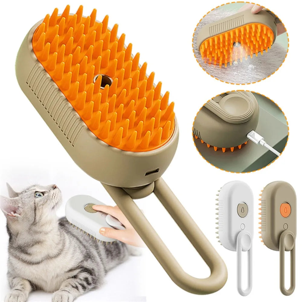 Pet Grooming Steam Comb 3- in- 1