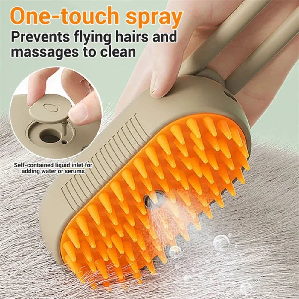 Pet Grooming Steam Comb 3- in- 1