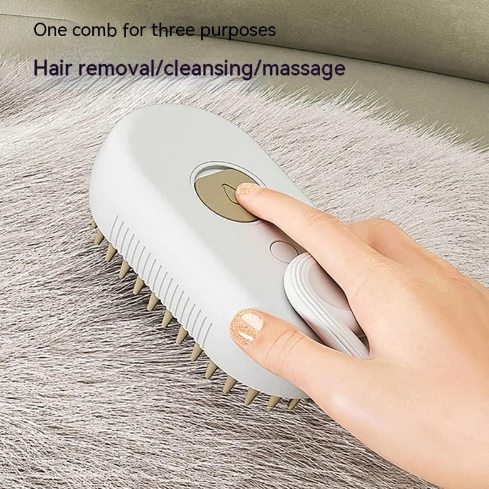 Pet Grooming Steam Comb 3- in- 1