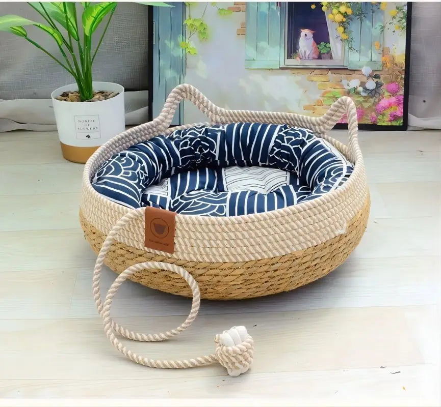 Rattan Woven Cat/Dog Bed-Murzelshop