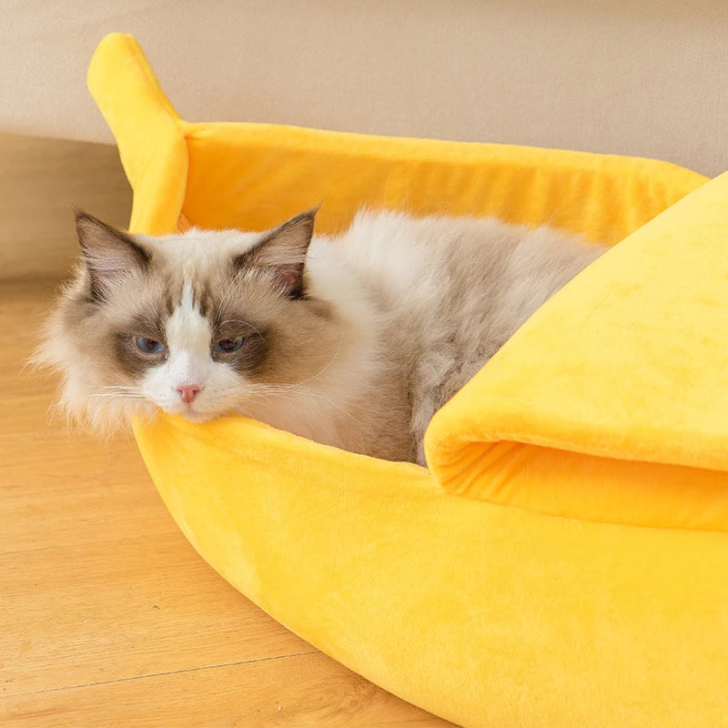 Cozy Banana Cat Bed House