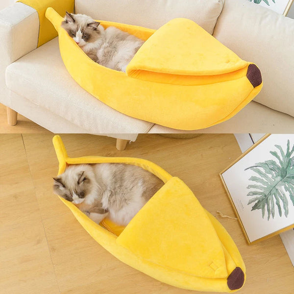 Cozy Banana Cat Bed House