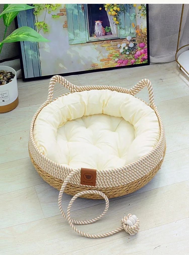 Rattan Woven Cat/Dog Bed-Murzelshop