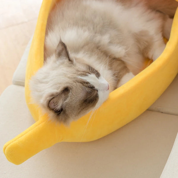 Cozy Banana Cat Bed House