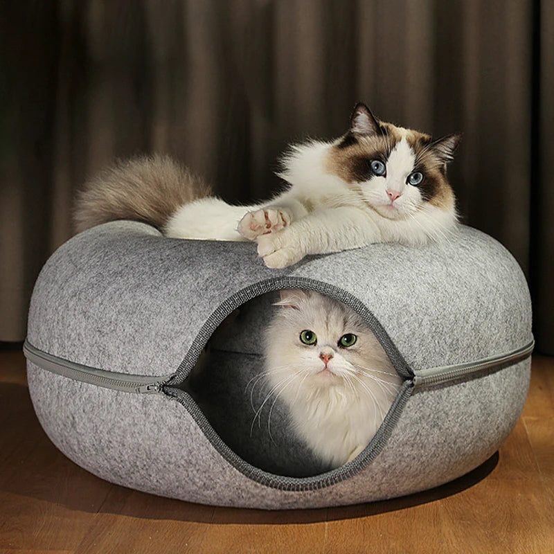 Donut Cat Bed Tunnel Interactive