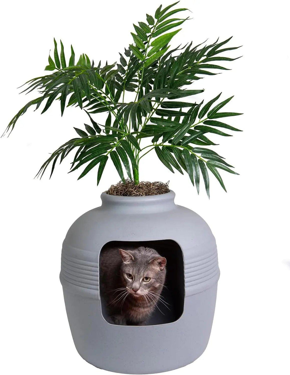 Hidden Cat Litter Box with Artificial Plant - MurzelshopHidden Cat Litter Box with Artificial Plant