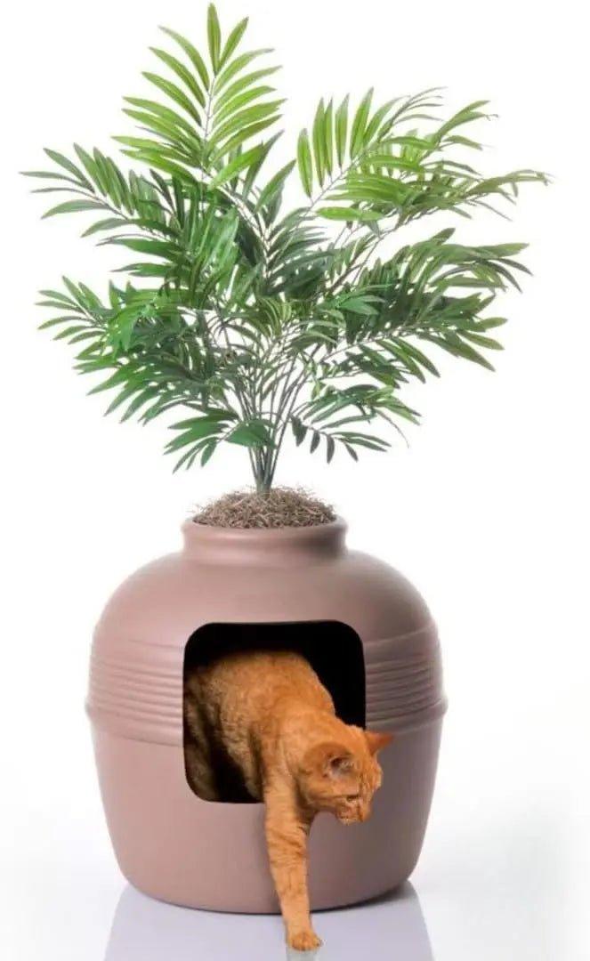 Hidden Cat Litter Box with Artificial Plant - MurzelshopHidden Cat Litter Box with Artificial Plant