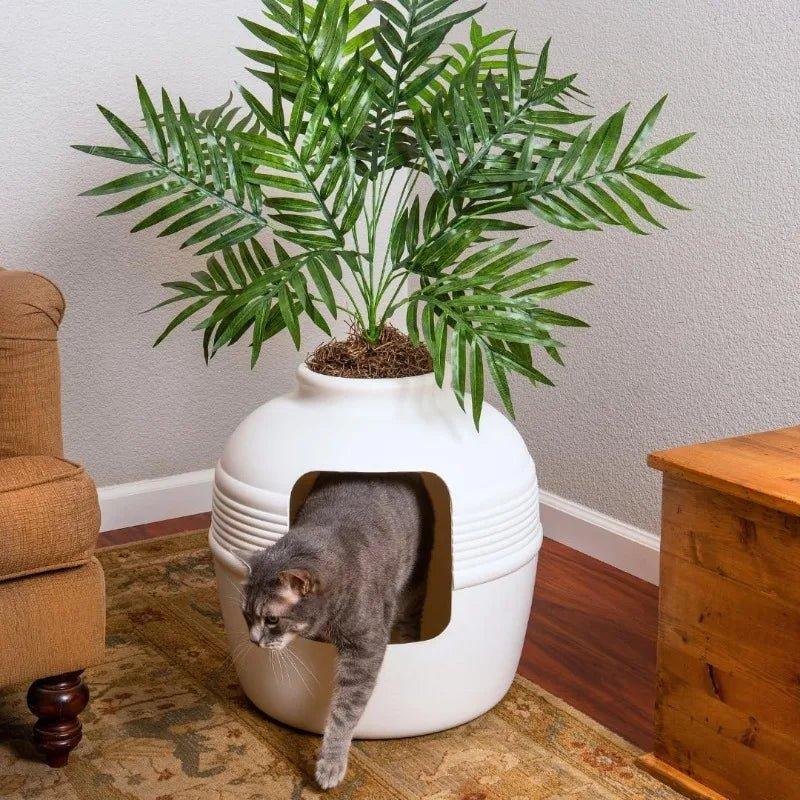 Hidden Cat Litter Box with Artificial Plant - MurzelshopHidden Cat Litter Box with Artificial Plant