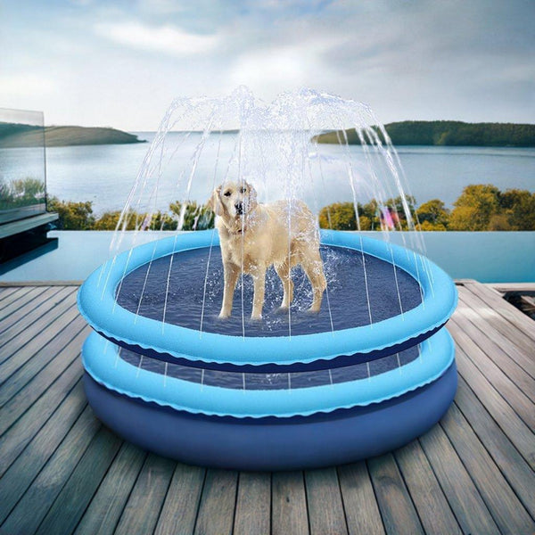 Paws Paradise Pool: Inflatable Pet Water Play Mat - MurzelshopPaws Paradise Pool: Inflatable Pet Water Play Mat